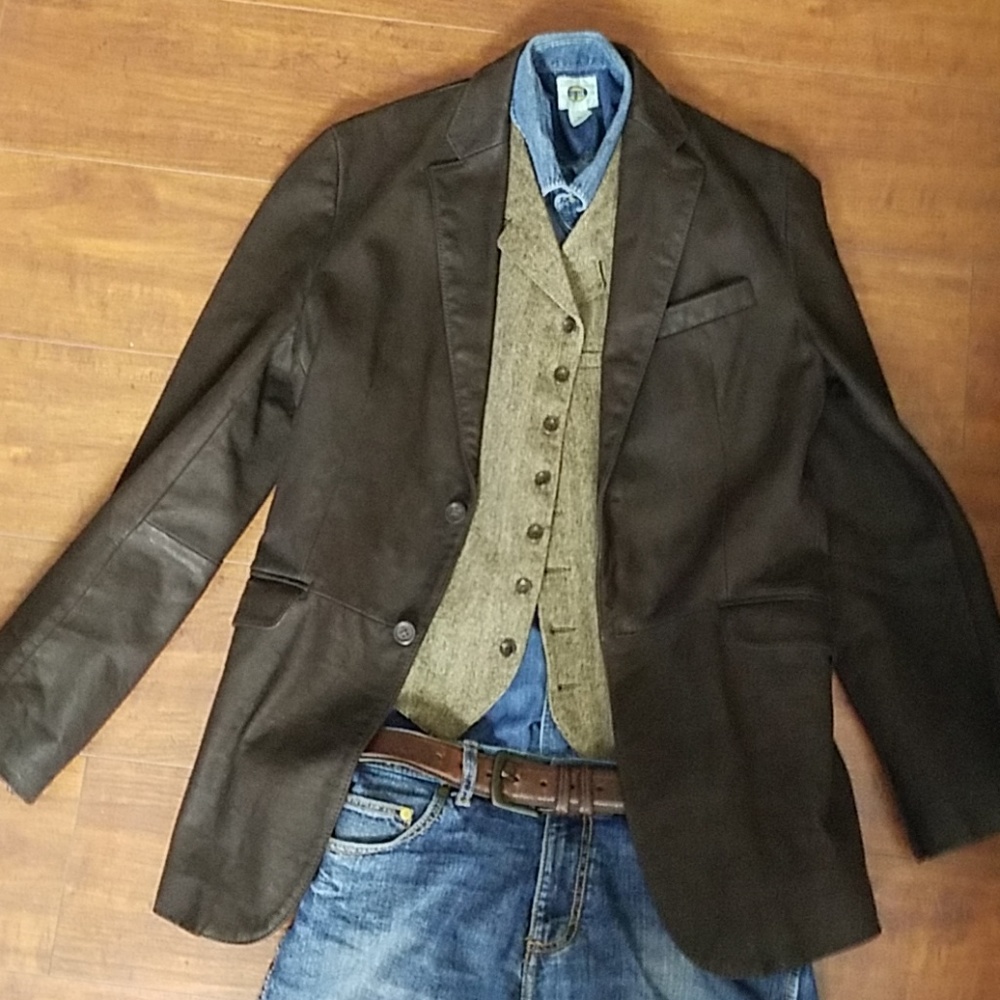 Nubuck leather blazer